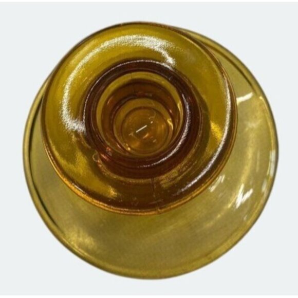 Amber Glass Candle Holder Vintage Style Home Decor - Picture 6 of 6